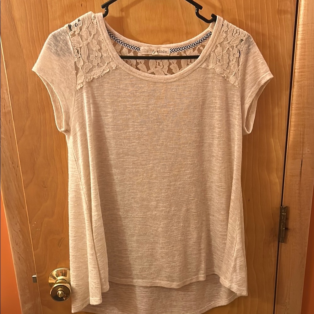 Lace Accent Cream Top